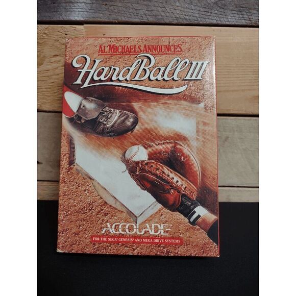 VTG Sega Genesis Al Michaels Announces Hard Ball III Video Game (1993) Complete - Picture 1 of 3